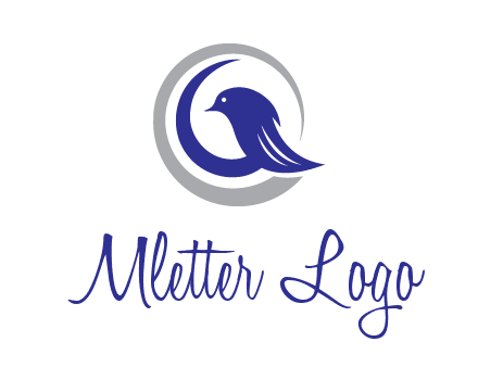 bird in circle with feather animal logo