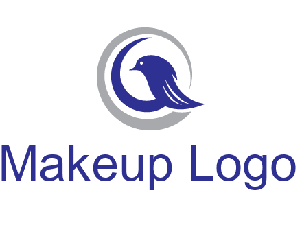 bird in circle with feather animal logo