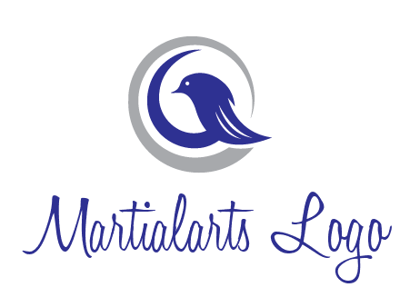 bird in circle with feather animal logo