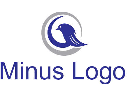 bird in circle with feather animal logo