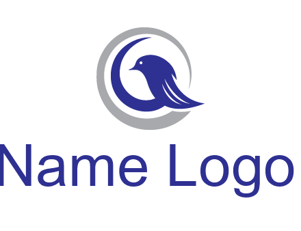 bird in circle with feather animal logo