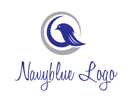 bird in circle with feather animal logo