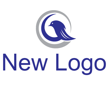 bird in circle with feather animal logo