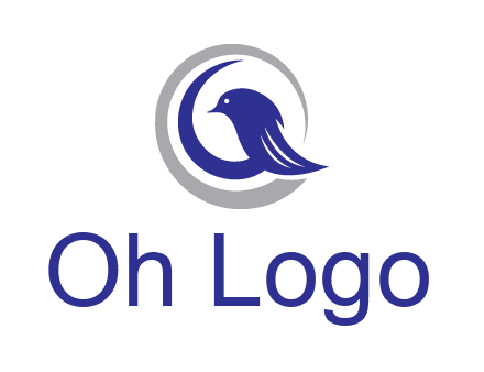 bird in circle with feather animal logo