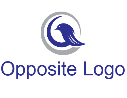 bird in circle with feather animal logo