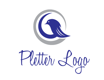 bird in circle with feather animal logo
