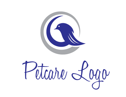 bird in circle with feather animal logo
