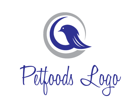 bird in circle with feather animal logo