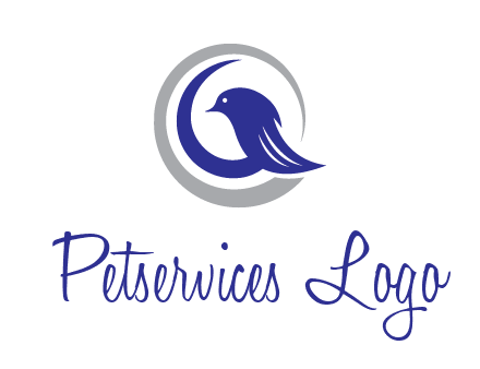 bird in circle with feather animal logo