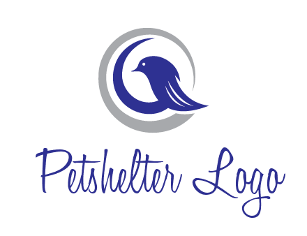 bird in circle with feather animal logo