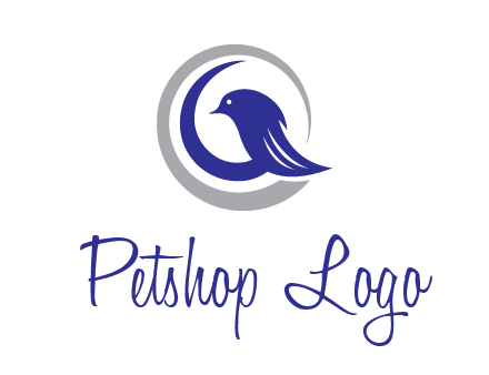 bird in circle with feather animal logo