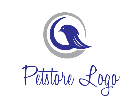 bird in circle with feather animal logo