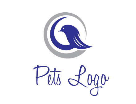bird in circle with feather animal logo