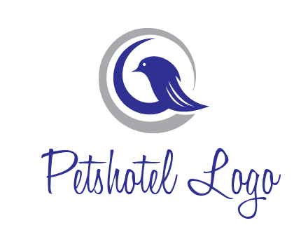bird in circle with feather animal logo