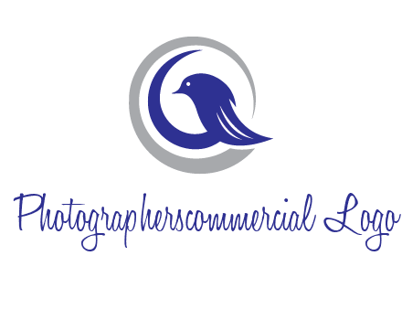 bird in circle with feather animal logo