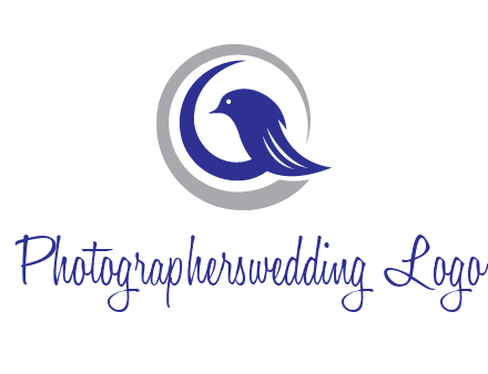 bird in circle with feather animal logo