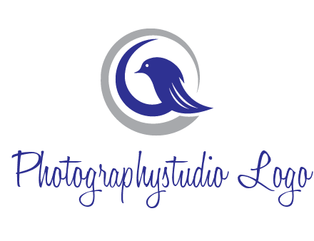 bird in circle with feather animal logo