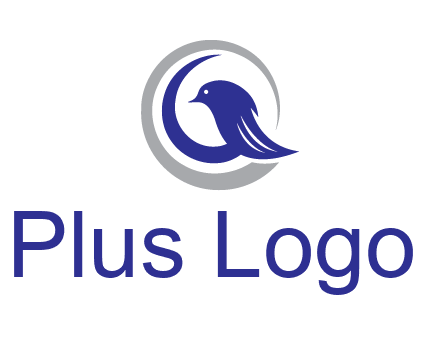 bird in circle with feather animal logo