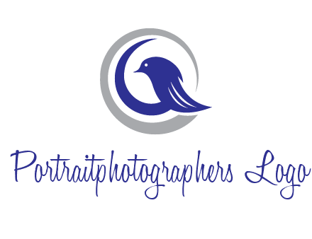 bird in circle with feather animal logo