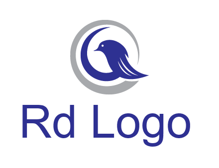 bird in circle with feather animal logo