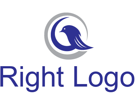 bird in circle with feather animal logo