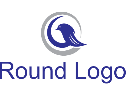 bird in circle with feather animal logo