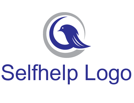 bird in circle with feather animal logo
