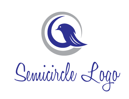 bird in circle with feather animal logo