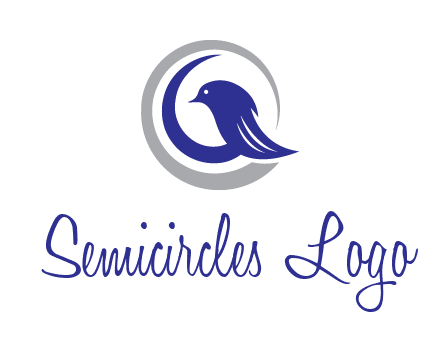 bird in circle with feather animal logo