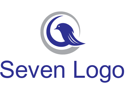 bird in circle with feather animal logo
