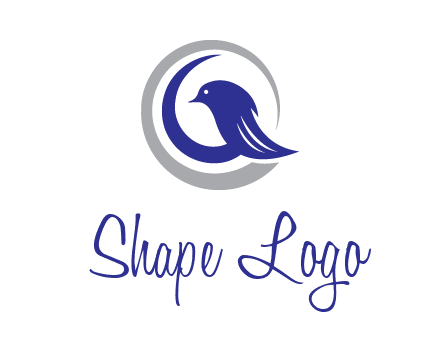 bird in circle with feather animal logo