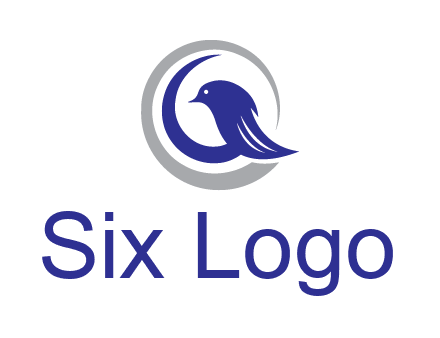 bird in circle with feather animal logo