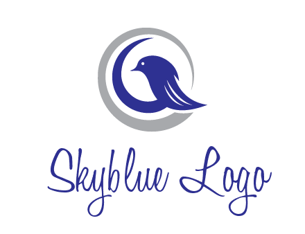 bird in circle with feather animal logo