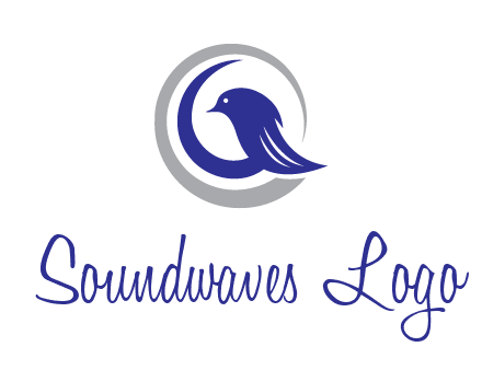 bird in circle with feather animal logo