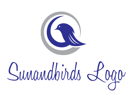 bird in circle with feather animal logo