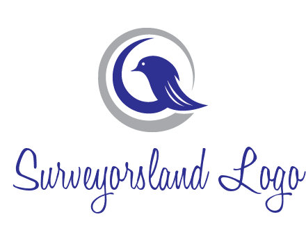bird in circle with feather animal logo