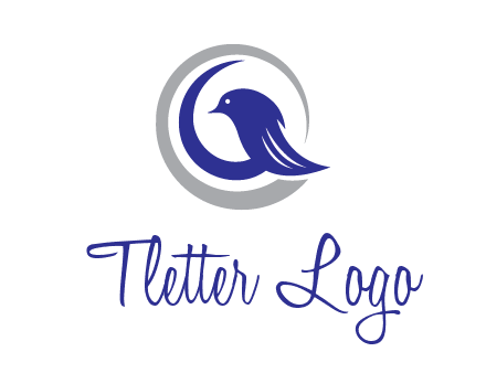 bird in circle with feather animal logo