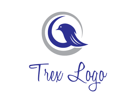 bird in circle with feather animal logo