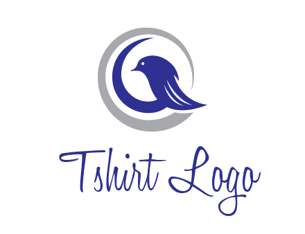 bird in circle with feather animal logo