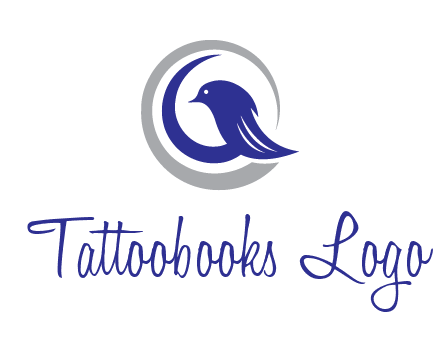 bird in circle with feather animal logo