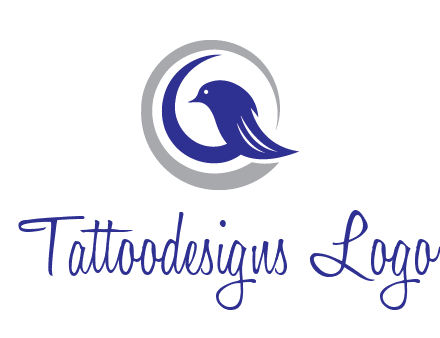 bird in circle with feather animal logo