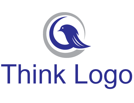bird in circle with feather animal logo