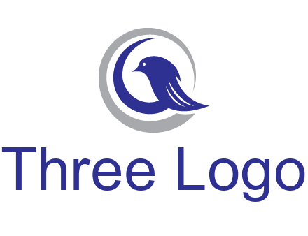 bird in circle with feather animal logo