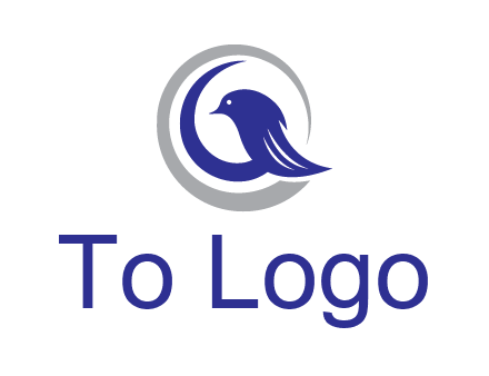 bird in circle with feather animal logo