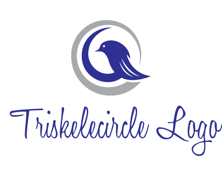 bird in circle with feather animal logo