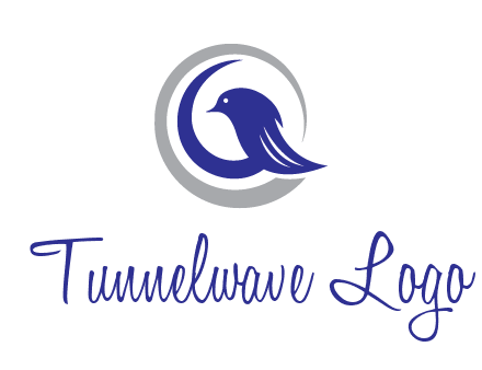 bird in circle with feather animal logo