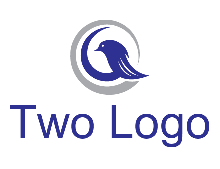 bird in circle with feather animal logo
