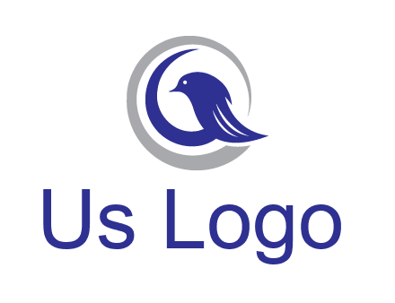 bird in circle with feather animal logo