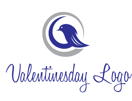 bird in circle with feather animal logo