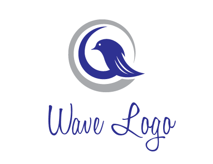 bird in circle with feather animal logo